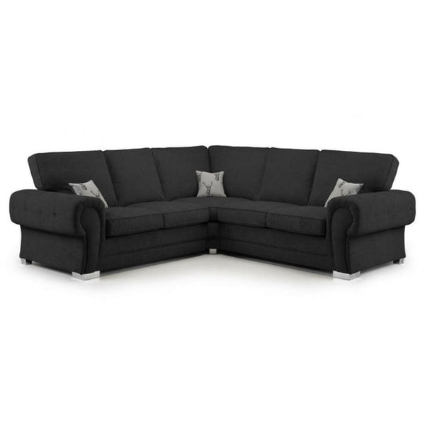 Verona Fullback 5 Seater Black Corner Sofa