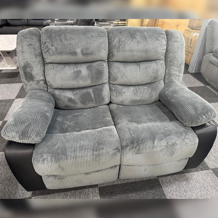 Brit Signature Rio Cord Fabric Recliner 3+2 Seater Sofa Grey