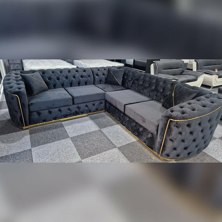 Toronto Chesterfield Corner Sofa Black