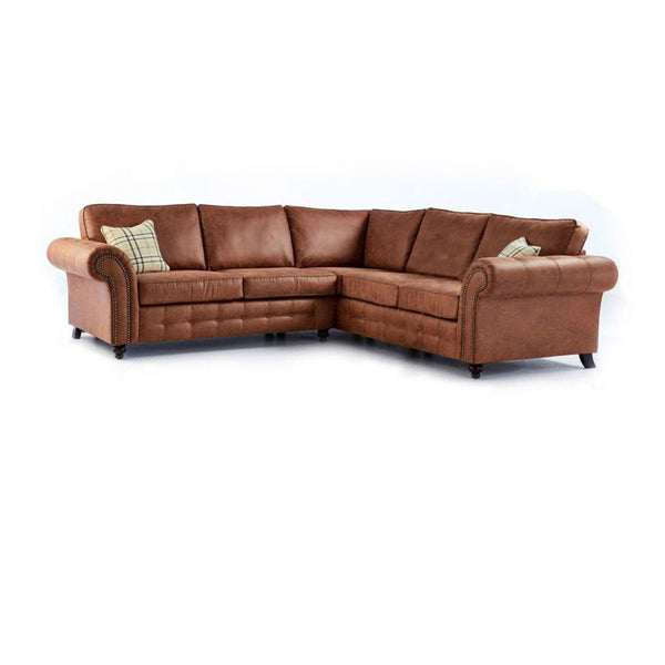 Oakland Leather Corner Sofa Tan