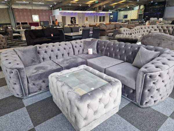 Toronto Chesterfield Corner Sofa Grey