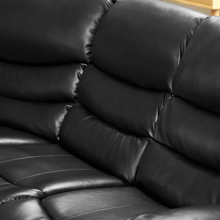 Brit Signature Roma Leather Recliner Corner Sofa (Black/Grey/Brown)