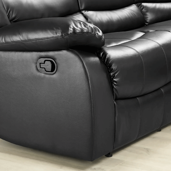 Brit Signature Roma Leather Recliner Corner Sofa (Black/Grey/Brown)