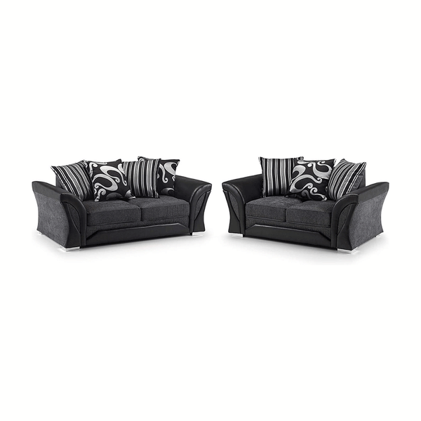 Shannon Sofa 3+2 Seater Grey and Black