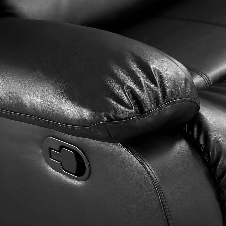 Brit Signature Roma Leather Recliner Corner Sofa (Black/Grey/Brown)