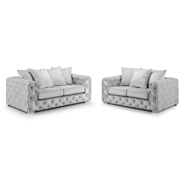 Ashton 3+2 Seater Sofa Silver